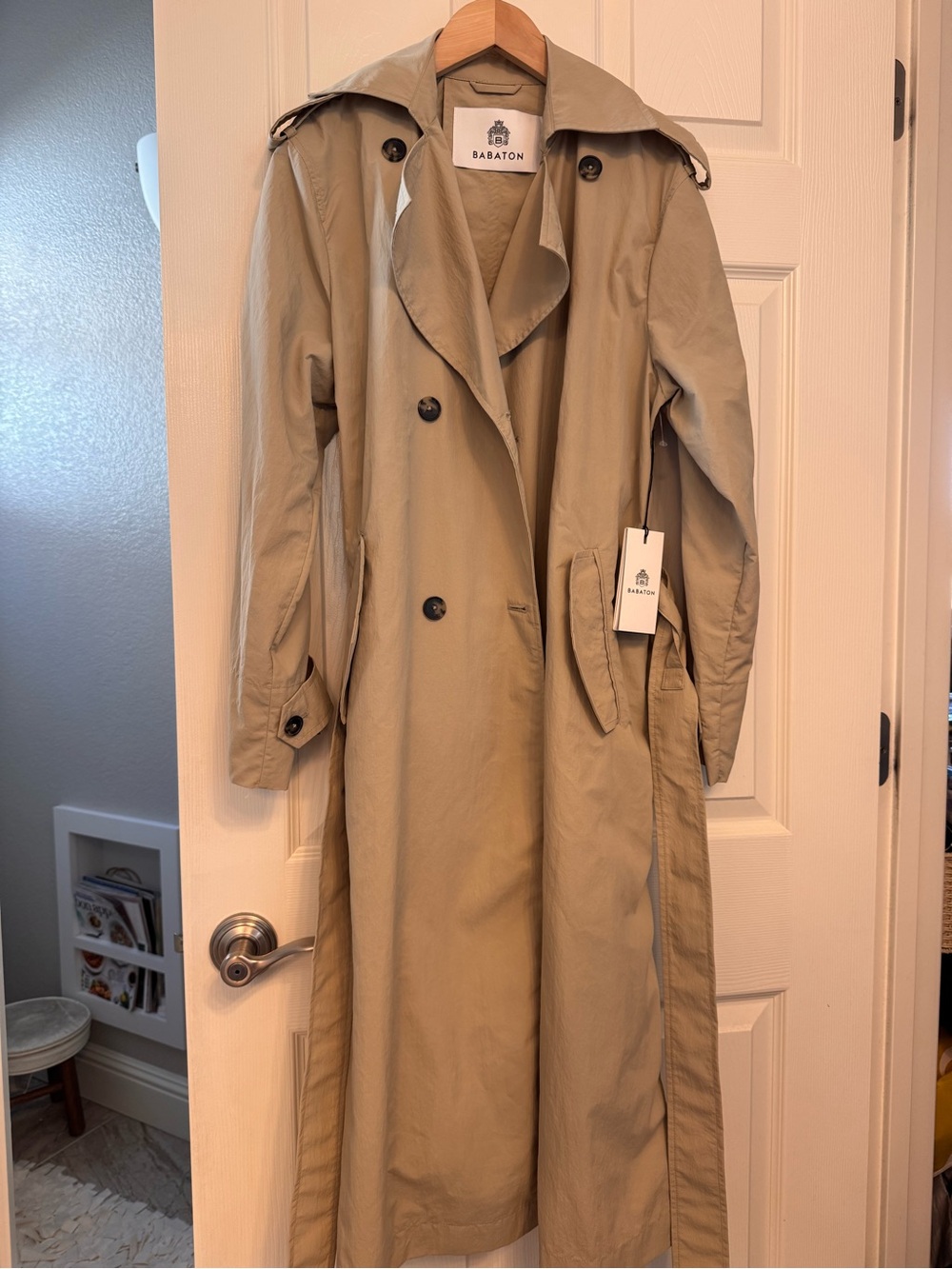 New - Aritzia Tan Longline Double-Breasted Trench Coat